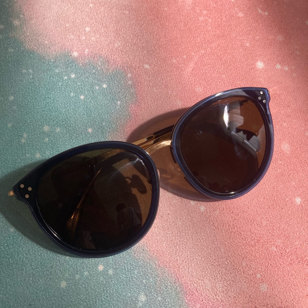 Celine sunglasses gold metal & blue acetate